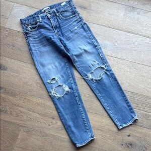 Distressed Blue Jeans